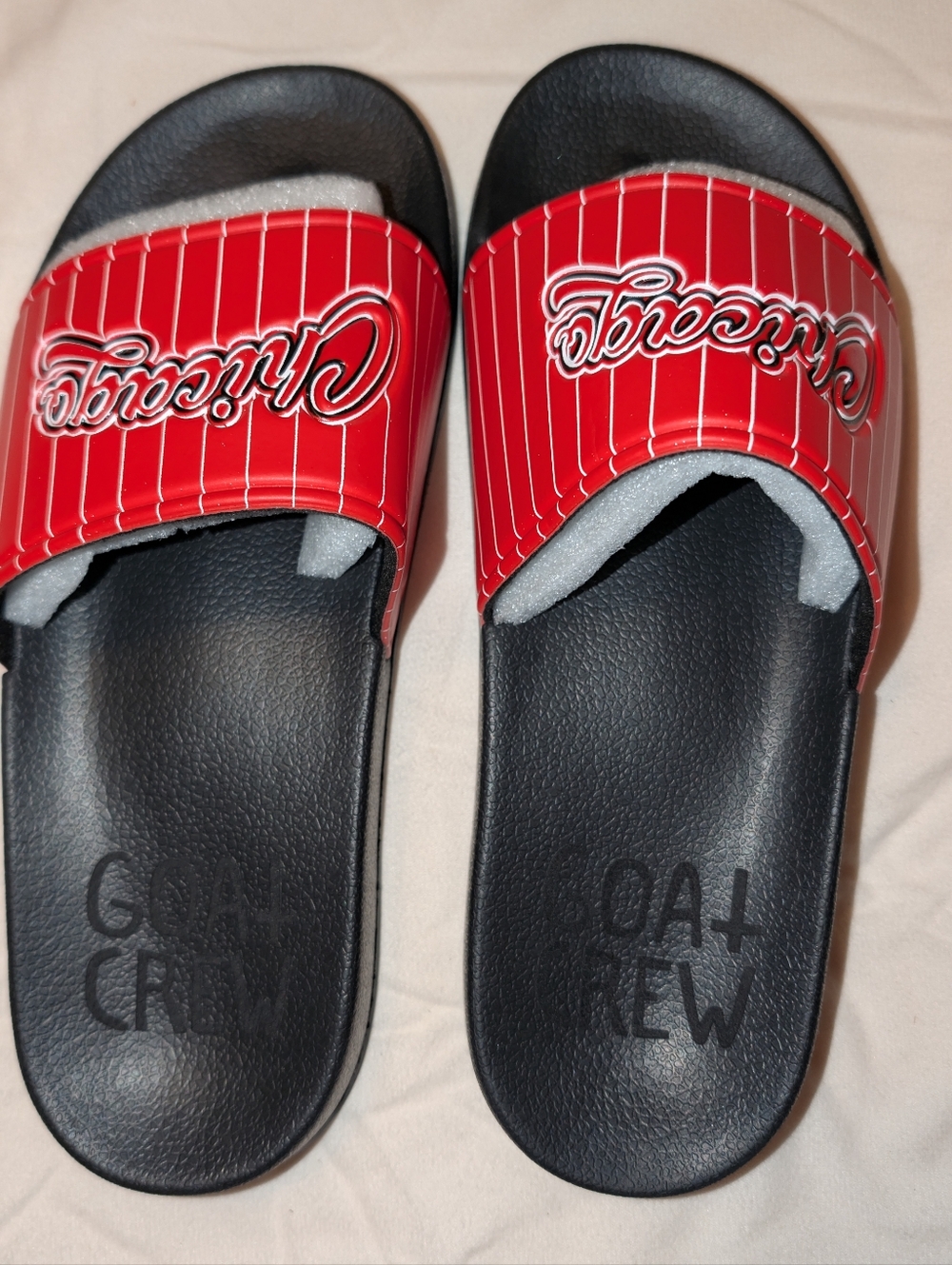 Chicago Bulls Goat Crew Slide Sandals Men 8 Red Black NWOB